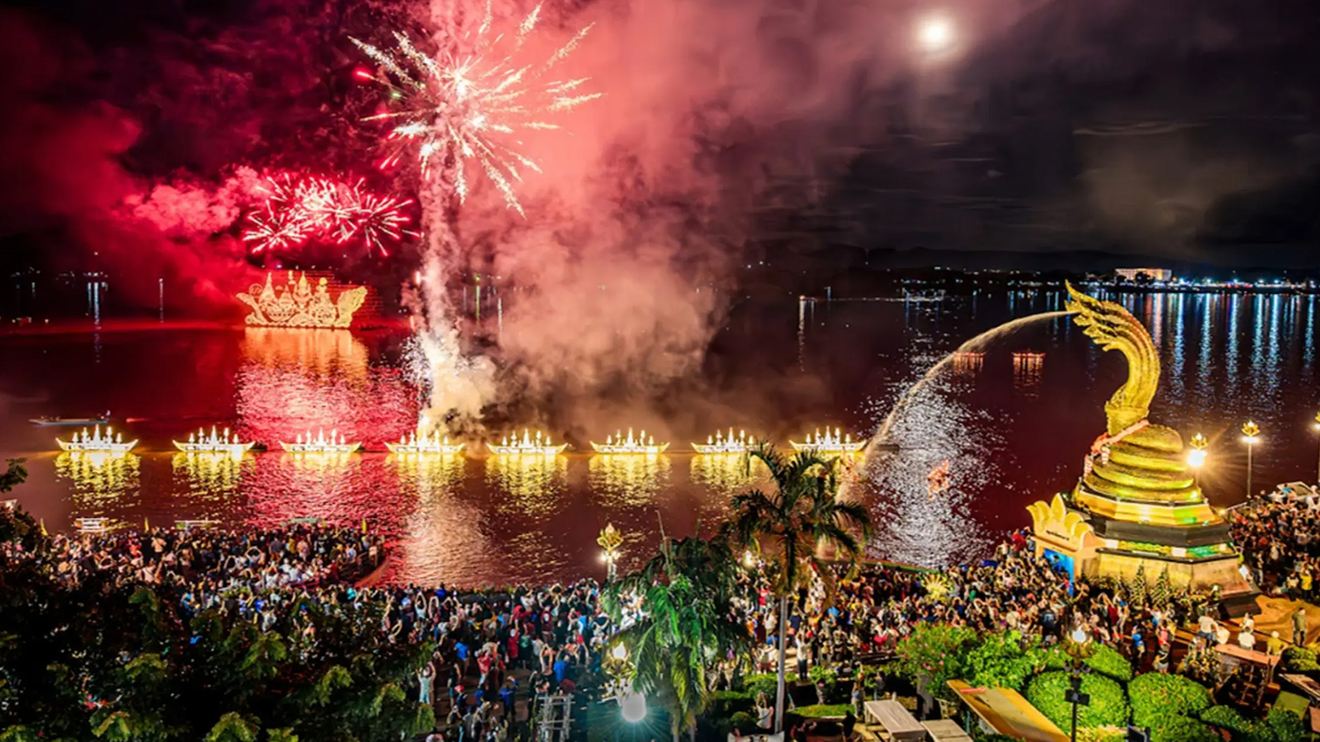 Illuminated Boat Procession in Nakhon Phanom